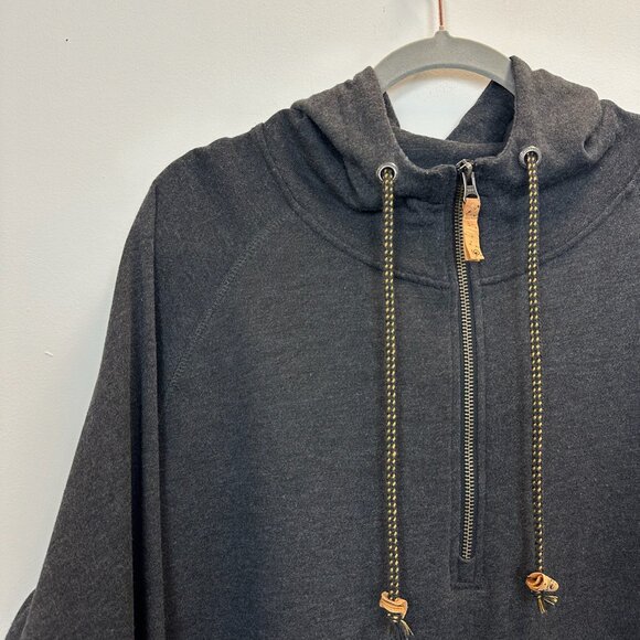 TenTree Pullover Hoodie Quarter Zip XL Charcoal Grey - Picture 4 of 12
